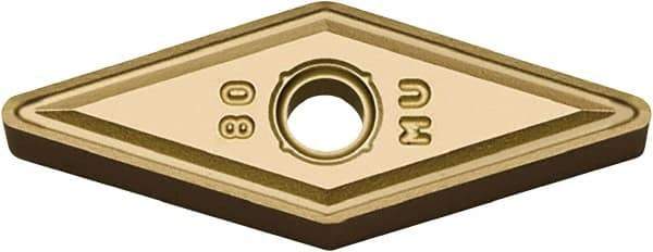 Kyocera - VNMG331 MU Grade CA6525 Carbide Turning Insert - TiCN/Al2O3/TiN Finish, 35° Diamond, 3/8" Inscr Circle, 3/16" Thick, 1/64" Corner Radius - Eagle Tool & Supply
