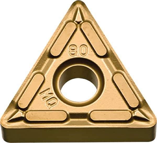 Kyocera - TNMG331 MQ Grade CA6515 Carbide Turning Insert - TiCN/Al2O3/TiN Finish, 60° Triangle, 3/8" Inscr Circle, 3/16" Thick, 1/64" Corner Radius - Eagle Tool & Supply