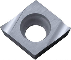 Kyocera - CCGT430.5 A3 Grade KW10 Carbide Turning Insert - Uncoated, 80° Diamond, 1/2" Inscr Circle, 3/16" Thick, 0.008" Corner Radius - Eagle Tool & Supply