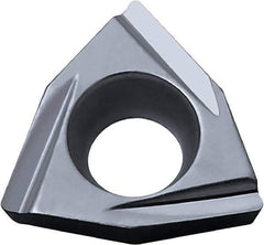 Kyocera - WPGT21.51 Y Grade KW10 Carbide Turning Insert - Uncoated, 80° Trigon, 1/4" Inscr Circle, 3/32" Thick, 1/64" Corner Radius - Eagle Tool & Supply