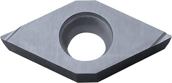 Kyocera - DCGT21.51 F Grade KW10 Carbide Turning Insert - Uncoated, 55° Diamond, 1/4" Inscr Circle, 3/32" Thick, 1/64" Corner Radius - Eagle Tool & Supply