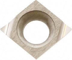 Kyocera - CCGT110905 F Grade KW10 Carbide Turning Insert - Uncoated, 80° Diamond, 3.5052mm Inscr Circle, 1.397mm Thick, 0.2032mm Corner Radius - Eagle Tool & Supply