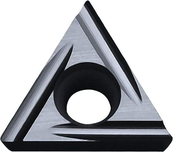 Kyocera - TCGT2201 U Grade KW10 Carbide Turning Insert - Uncoated, 60° Triangle, 1/4" Inscr Circle, 1/8" Thick, 0.001" Corner Radius - Eagle Tool & Supply
