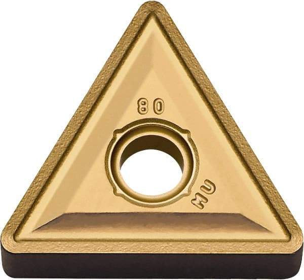 Kyocera - TNMG331 MU Grade SW05 Carbide Turning Insert - Uncoated, 60° Triangle, 3/8" Inscr Circle, 3/16" Thick, 1/64" Corner Radius - Eagle Tool & Supply