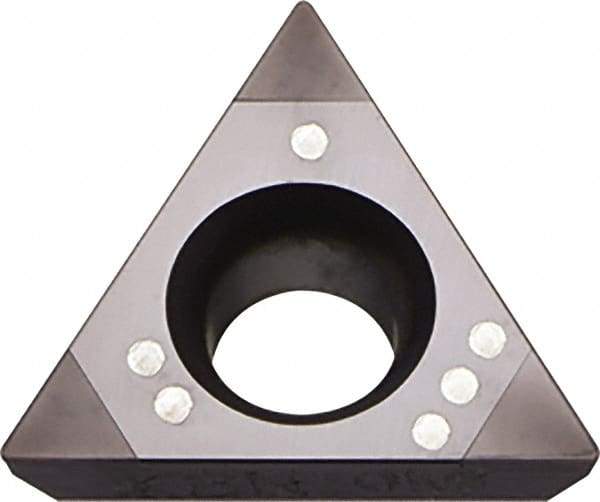 Kyocera - TPGB221 Grade KBN10M CBN Turning Insert - Megacoat Finish, 60° Triangle, 1/4" Inscr Circle, 1/8" Thick, 1/64" Corner Radius - Eagle Tool & Supply