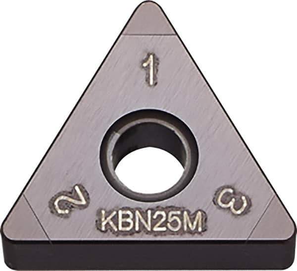 Kyocera - TNGA331 Grade KBN05M CBN Turning Insert - Megacoat Finish, 60° Triangle, 3/8" Inscr Circle, 3/16" Thick, 1/64" Corner Radius - Eagle Tool & Supply