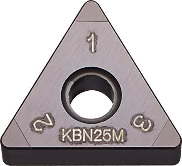 Kyocera - TNGA330.5 Grade KBN05M CBN Turning Insert - Megacoat Finish, 60° Triangle, 3/8" Inscr Circle, 3/16" Thick, 0.008" Corner Radius - Eagle Tool & Supply