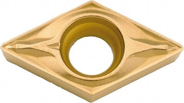 Kyocera - DCMX32.51 WP Grade CA525 Carbide Turning Insert - TiCN/Al2O3/TiN Finish, 55° Diamond, 3/8" Inscr Circle, 5/32" Thick, 1/64" Corner Radius - Eagle Tool & Supply