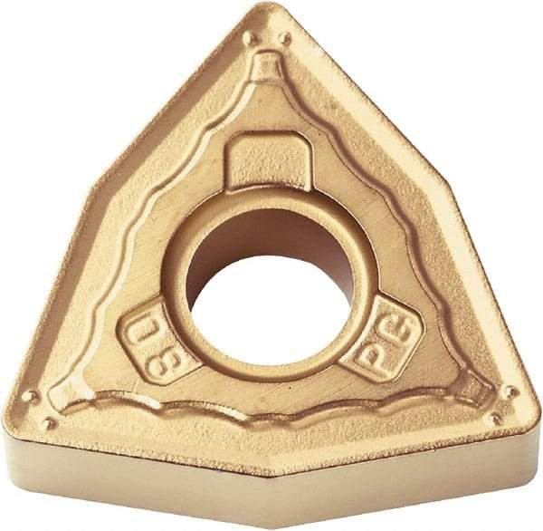 Kyocera - WNMG432 PG Grade PV720 Cermet Turning Insert - TiCN (Megacoat Nano) Finish, 80° Trigon, 1/2" Inscr Circle, 3/16" Thick, 1/32" Corner Radius - Eagle Tool & Supply