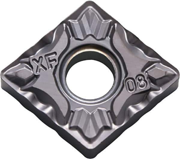 Kyocera - CNMG432 XF Grade PV720 Cermet Turning Insert - TiCN (Megacoat Nano) Finish, 80° Diamond, 1/2" Inscr Circle, 3/16" Thick, 1/32" Corner Radius - Eagle Tool & Supply