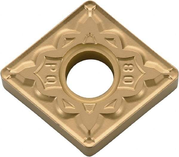 Kyocera - CNMG433 PQ Grade CA530 Carbide Turning Insert - TiCN/Al2O3/TiN Finish, 80° Diamond, 1/2" Inscr Circle, 3/16" Thick, 3/64" Corner Radius - Eagle Tool & Supply