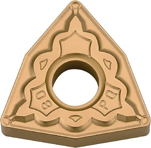 Kyocera - WNMG432 PQ Grade CA530 Carbide Turning Insert - TiCN/Al2O3/TiN Finish, 80° Trigon, 1/2" Inscr Circle, 3/16" Thick, 1/32" Corner Radius - Eagle Tool & Supply