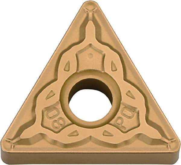 Kyocera - TNMG333 PQ Grade CA515 Carbide Turning Insert - TiCN/Al2O3/TiN Finish, 60° Triangle, 3/8" Inscr Circle, 3/16" Thick, 3/64" Corner Radius - Eagle Tool & Supply