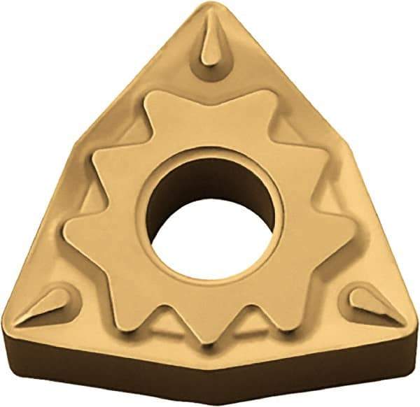 Kyocera - WNMG431 HQ Grade CA515 Carbide Turning Insert - TiCN/Al2O3/TiN Finish, 80° Trigon, 1/2" Inscr Circle, 3/16" Thick, 1/64" Corner Radius - Eagle Tool & Supply