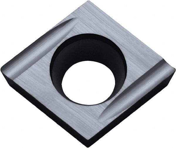 Kyocera - CCGT32.51 U Grade PV720 Cermet Turning Insert - TiCN (Megacoat Nano) Finish, 80° Diamond, 3/8" Inscr Circle, 5/32" Thick, 1/64" Corner Radius - Eagle Tool & Supply