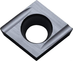 Kyocera - CCGT21.50.5 U Grade PV720 Cermet Turning Insert - TiCN (Megacoat Nano) Finish, 80° Diamond, 1/4" Inscr Circle, 3/32" Thick, 0.008" Corner Radius - Eagle Tool & Supply