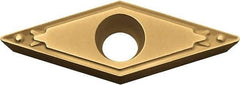 Kyocera - VBMT221 HQ Grade PV720 Cermet Turning Insert - TiCN (Megacoat Nano) Finish, 35° Diamond, 1/4" Inscr Circle, 1/8" Thick, 1/64" Corner Radius - Eagle Tool & Supply
