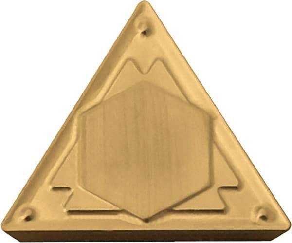 Kyocera - TPMR221 HQ Grade CA530 Carbide Turning Insert - TiCN/Al2O3/TiN Finish, 60° Triangle, 1/4" Inscr Circle, 1/8" Thick, 1/64" Corner Radius - Eagle Tool & Supply