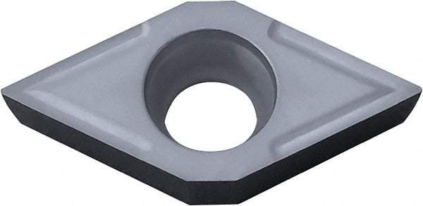 Kyocera - DCGT32.51 Grade PV720 Cermet Turning Insert - TiCN (Megacoat Nano) Finish, 55° Diamond, 3/8" Inscr Circle, 5/32" Thick, 1/64" Corner Radius - Eagle Tool & Supply