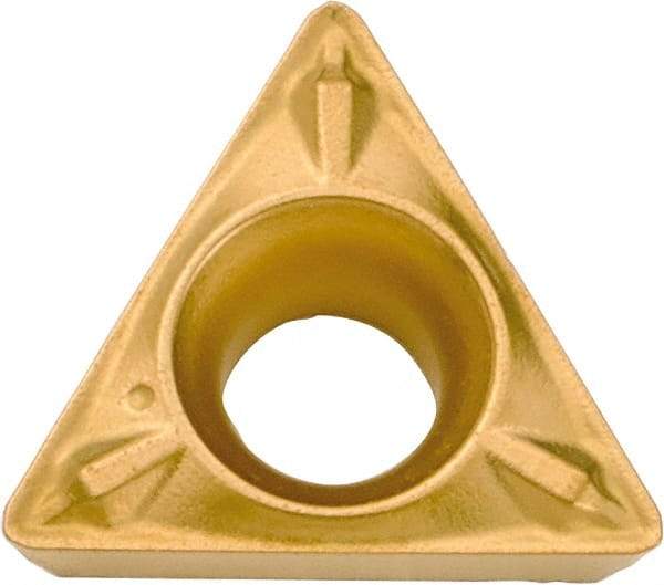 Kyocera - TPMX221 WP Grade CA530 Carbide Turning Insert - TiCN/Al2O3/TiN Finish, 60° Triangle, 1/4" Inscr Circle, 1/8" Thick, 1/64" Corner Radius - Eagle Tool & Supply
