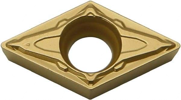 Kyocera - DCMT21.51 PP Grade CA515 Carbide Turning Insert - TiCN/Al2O3/TiN Finish, 55° Diamond, 1/4" Inscr Circle, 3/32" Thick, 1/64" Corner Radius - Eagle Tool & Supply