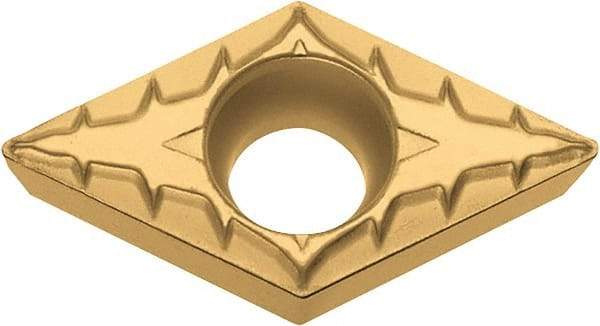 Kyocera - DCMT32.50.5 XP Grade CA515 Carbide Turning Insert - TiCN/Al2O3/TiN Finish, 55° Diamond, 3/8" Inscr Circle, 5/32" Thick, 0.008" Corner Radius - Eagle Tool & Supply