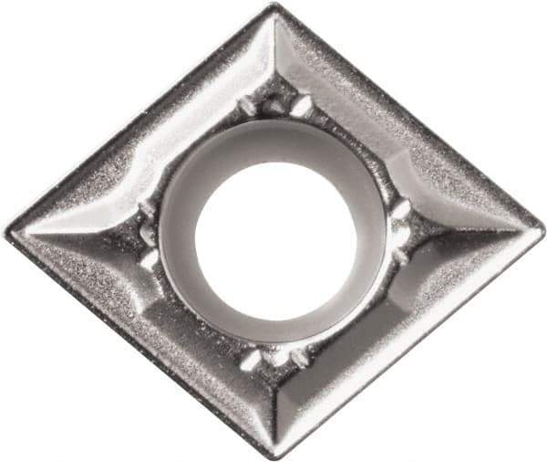 Kyocera - CCMT21.50.5 GK Grade CA525 Carbide Turning Insert - TiCN/Al2O3/TiN Finish, 80° Diamond, 1/4" Inscr Circle, 3/32" Thick, 0.008" Corner Radius - Eagle Tool & Supply