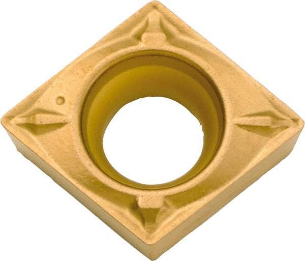 Kyocera - CCMT32.52 WP Grade CA515 Carbide Turning Insert - TiCN/Al2O3/TiN Finish, 80° Diamond, 3/8" Inscr Circle, 5/32" Thick, 1/32" Corner Radius - Eagle Tool & Supply