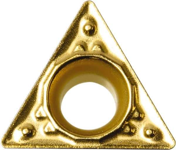 Kyocera - TPMT1.81.50.5 HQ Grade PV720 Cermet Turning Insert - TiCN (Megacoat Nano) Finish, 60° Triangle, 7/32" Inscr Circle, 3/32" Thick, 0.008" Corner Radius - Eagle Tool & Supply