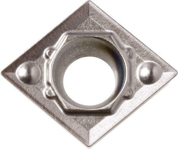 Kyocera - CCMT32.52 HQ Grade CA525 Carbide Turning Insert - TiCN/Al2O3/TiN Finish, 80° Diamond, 3/8" Inscr Circle, 5/32" Thick, 1/32" Corner Radius - Eagle Tool & Supply