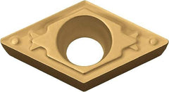 Kyocera - DCMT21.51 HQ Grade PV720 Cermet Turning Insert - TiCN (Megacoat Nano) Finish, 55° Diamond, 1/4" Inscr Circle, 3/32" Thick, 1/64" Corner Radius - Eagle Tool & Supply