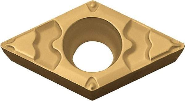 Kyocera - DCMT21.51 GP Grade CA525 Carbide Turning Insert - TiCN/Al2O3/TiN Finish, 55° Diamond, 1/4" Inscr Circle, 3/32" Thick, 1/64" Corner Radius - Eagle Tool & Supply