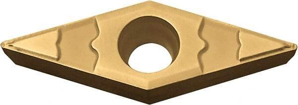 Kyocera - VBMT221 GP Grade CA510 Carbide Turning Insert - TiCN/Al2O3/TiN Finish, 35° Diamond, 1/4" Inscr Circle, 1/8" Thick, 1/64" Corner Radius - Eagle Tool & Supply