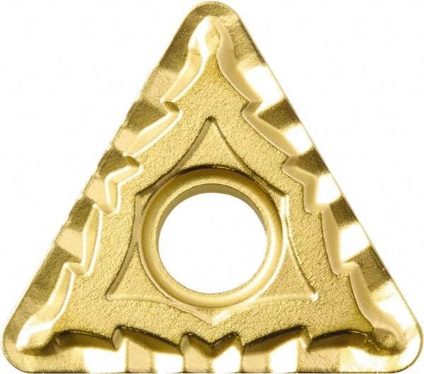 Kyocera - TNMG332 CQ Grade CA515 Carbide Turning Insert - TiCN/Al2O3/TiN Finish, 60° Triangle, 3/8" Inscr Circle, 3/16" Thick, 1/32" Corner Radius - Eagle Tool & Supply