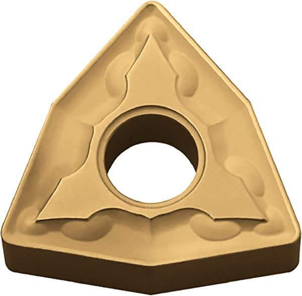 Kyocera - WNMG432 GS Grade CA510 Carbide Turning Insert - TiCN/Al2O3/TiN Finish, 80° Trigon, 1/2" Inscr Circle, 3/16" Thick, 1/32" Corner Radius - Eagle Tool & Supply