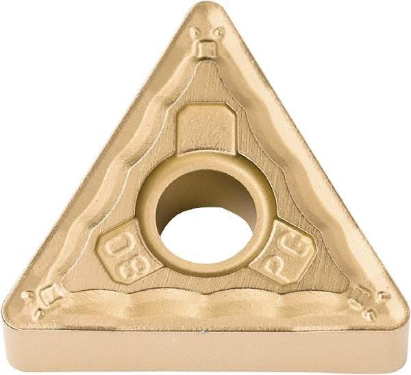 Kyocera - TNMG332 PG Grade CA525 Carbide Turning Insert - TiCN/Al2O3/TiN Finish, 60° Triangle, 3/8" Inscr Circle, 3/16" Thick, 1/32" Corner Radius - Eagle Tool & Supply