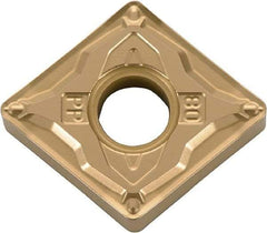 Kyocera - CNMG430.5 PP Grade PV720 Cermet Turning Insert - TiCN (Megacoat Nano) Finish, 80° Diamond, 1/2" Inscr Circle, 3/16" Thick, 0.008" Corner Radius - Eagle Tool & Supply
