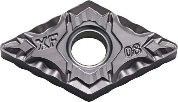 Kyocera - DNMG432 XF Grade PV720 Cermet Turning Insert - TiCN (Megacoat Nano) Finish, 55° Diamond, 1/2" Inscr Circle, 3/16" Thick, 1/32" Corner Radius - Eagle Tool & Supply
