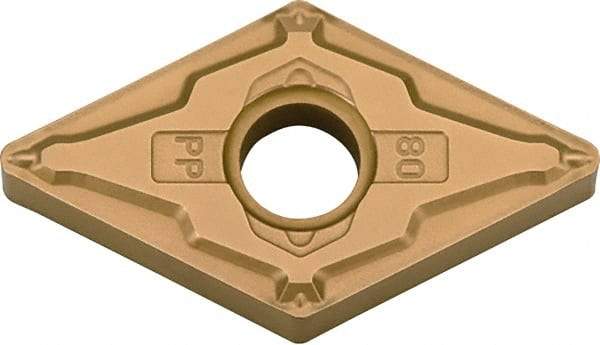 Kyocera - DNMG432 PP Grade CA530 Carbide Turning Insert - TiCN/Al2O3/TiN Finish, 55° Diamond, 1/2" Inscr Circle, 3/16" Thick, 1/32" Corner Radius - Eagle Tool & Supply