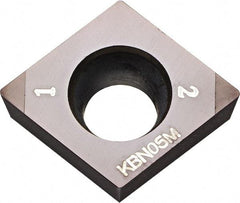 Kyocera - CCMW21.51 Grade KBN05M CBN Turning Insert - Megacoat Finish, 80° Diamond, 1/4" Inscr Circle, 3/32" Thick, 1/64" Corner Radius - Eagle Tool & Supply