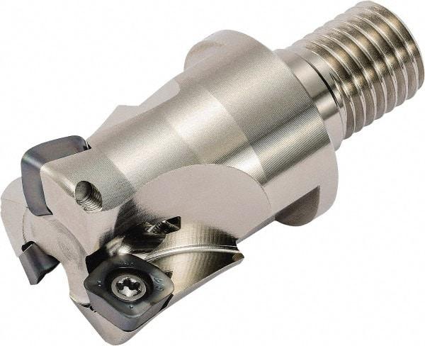 Kyocera - 32mm Cut Diam, 1mm Max Depth, M16 Modular Connection Indexable High-Feed End Mill - Screw Holding Method, LOGU 030310ER-GM Insert, MFH Toolholder, Through Coolant - Eagle Tool & Supply