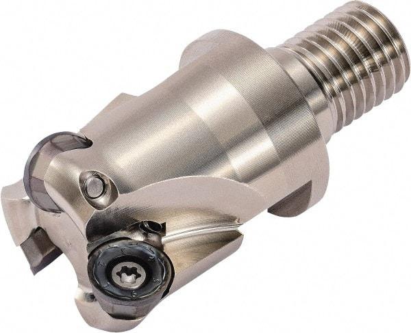 Kyocera - 20mm Cutting Diam, 4mm Max Depth of Cut, Modular Connection Indexable Copy End Mill - 2 Inserts, RDGT 08, RDMT 08 Insert, MRX Toolholder - Eagle Tool & Supply