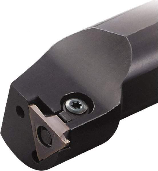 Kyocera - KIGBA, Internal, Right Hand, 0.12" Max Depth of Cut, 0.02 to 0.19" Groove Width, Indexable Grooving Tool Holder - GBA43R/L.. Insert Compatibility, 1.18" Shank Width, 10" OAL - Eagle Tool & Supply