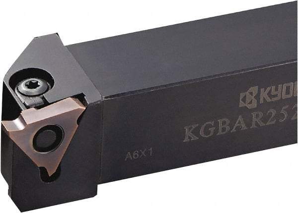 Kyocera - KGBA, External, Right Hand, 0.157" Max Depth of Cut, 0.013 to 0.189" Groove Width, Indexable Grooving Tool Holder - GBA43R/L.. Insert Compatibility, 1" Shank Height, 1" Shank Width, 6" OAL - Eagle Tool & Supply