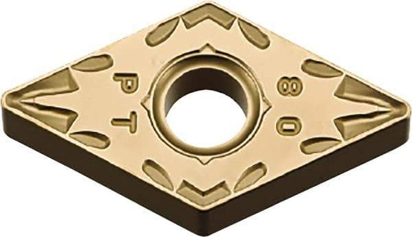 Kyocera - DNMG433 PT Grade CA510 Carbide Turning Insert - TiCN/Al2O3/TiN Finish, 55° Diamond, 1/2" Inscr Circle, 3/16" Thick, 3/64" Corner Radius - Eagle Tool & Supply