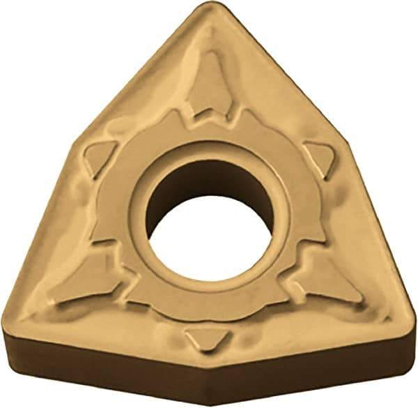 Kyocera - WNMG432 GT Grade CA530 Carbide Turning Insert - TiCN/Al2O3/TiN Finish, 80° Trigon, 1/2" Inscr Circle, 3/16" Thick, 1/32" Corner Radius - Eagle Tool & Supply