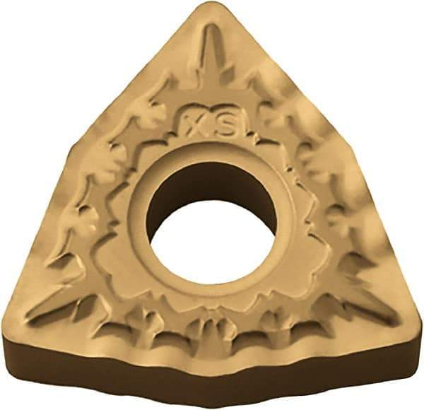 Kyocera - WNMG432 XS Grade CA530 Carbide Turning Insert - TiCN/Al2O3/TiN Finish, 80° Trigon, 1/2" Inscr Circle, 3/16" Thick, 1/32" Corner Radius - Eagle Tool & Supply