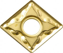 Kyocera - CNMG431 GS Grade CA525 Carbide Turning Insert - TiCN/Al2O3/TiN Finish, 80° Diamond, 1/2" Inscr Circle, 3/16" Thick, 1/64" Corner Radius - Eagle Tool & Supply