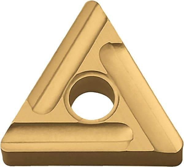 Kyocera - TNMG332 ST Grade CA525 Carbide Turning Insert - TiCN/Al2O3/TiN Finish, 60° Triangle, 3/8" Inscr Circle, 3/16" Thick, 1/32" Corner Radius - Eagle Tool & Supply