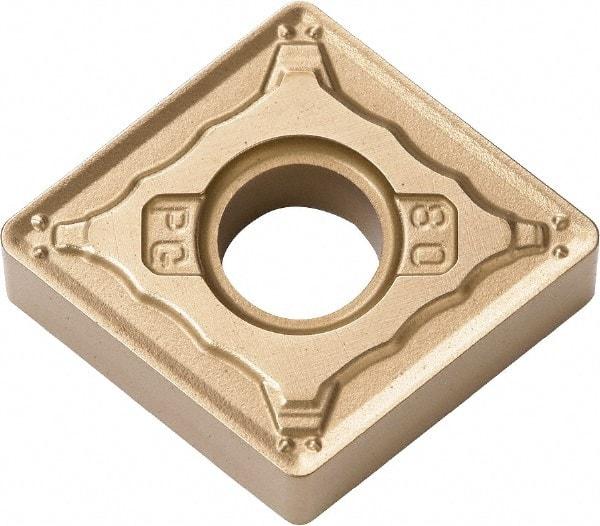 Kyocera - CNMG431 PG Grade PV720 Cermet Turning Insert - TiCN (Megacoat Nano) Finish, 80° Diamond, 1/2" Inscr Circle, 3/16" Thick, 1/64" Corner Radius - Eagle Tool & Supply